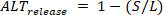 ALT release formula, 1-(S/L), for statistical analysis methodology.